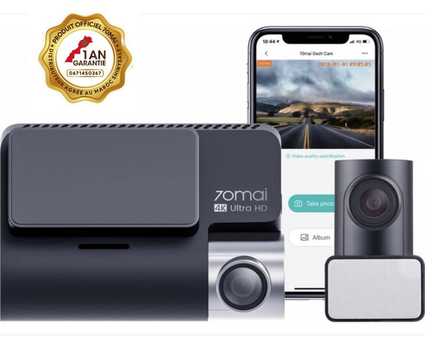 70mai Smart Dashcam 4K A800S + Camera Arriere RC06